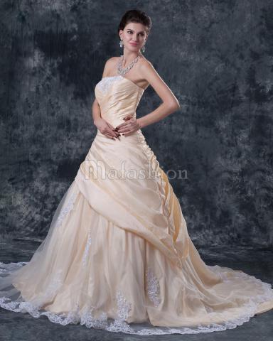 Robe de Mariée Romantique Naturel-mafashion.fr