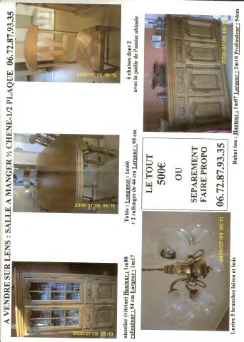 Salle à manger 1/2 chêne - 1/2 plaqu