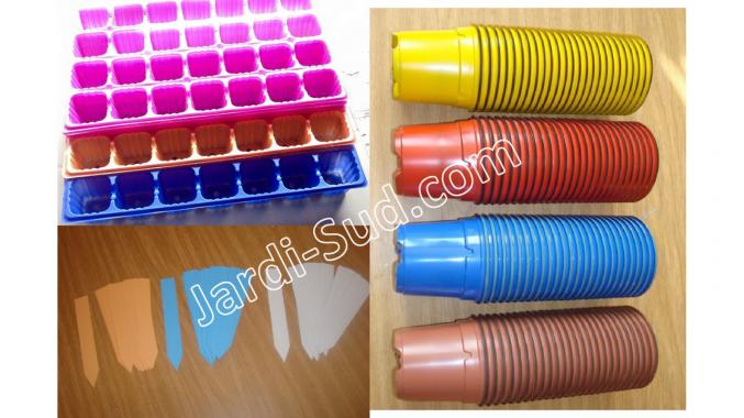 Plaque semis, Pot, Godet, etiquette