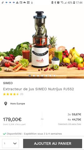 Extracteur de jus Cimeo neuf