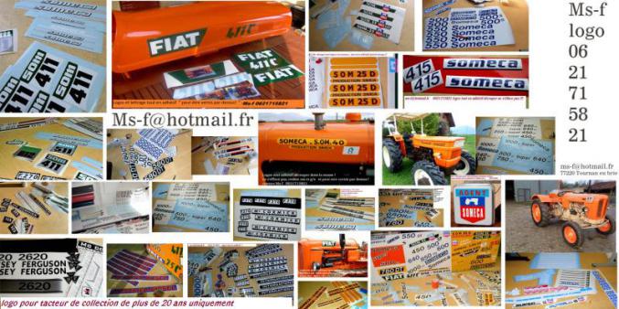Marquage adhesif decalco pour vieux tracteur agricole