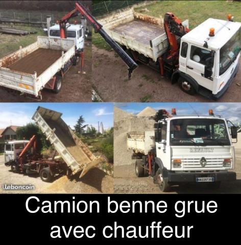 Camion benne grue