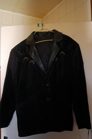 Veste cuir noir style western
