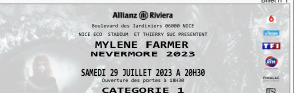 Billets concert Mylène Farmer