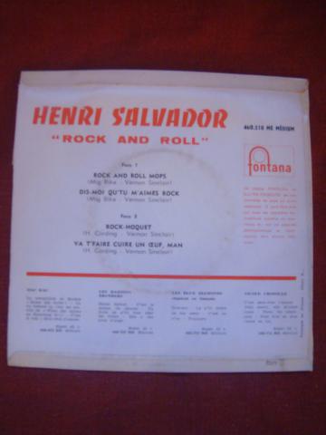 Disque vinyl 45 tours 4 titres "Rock and roll" d' Henri SALVADOR