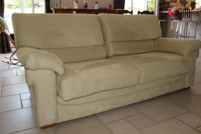 Canapé italien fixe 2.5 places vert clair 