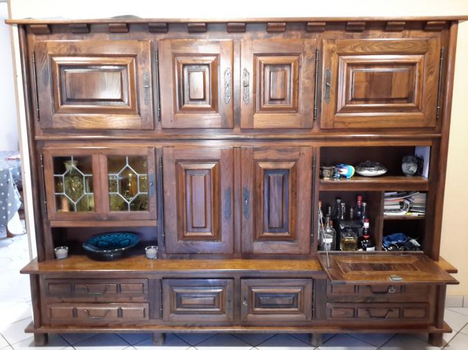 Bahut salle à manger en orme massif