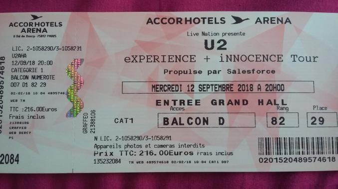 U2 concert Paris 2018