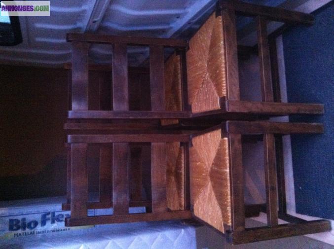 4 chaises paillés