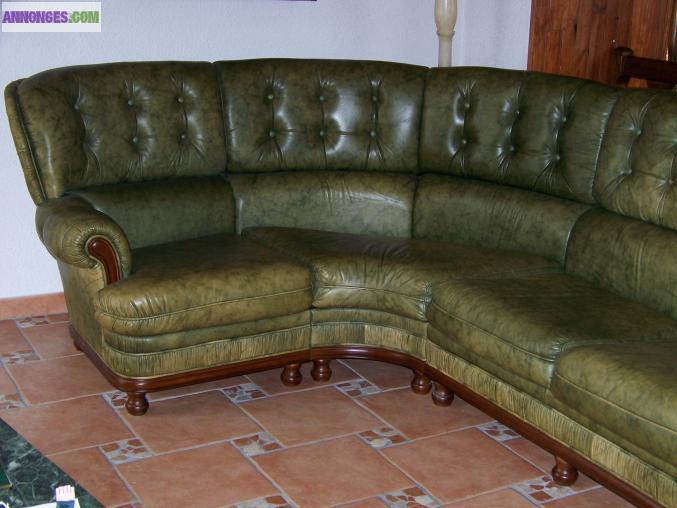 Canapé d'angle cuir