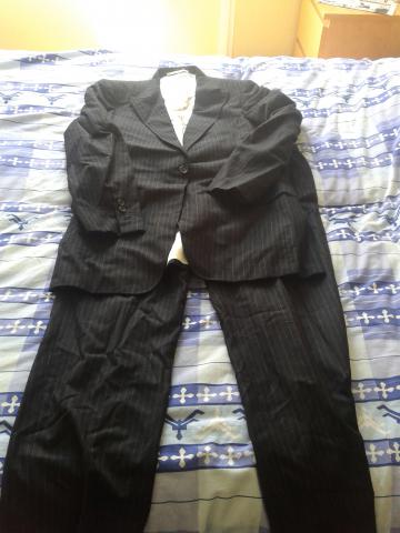 Costume homme noir rayé