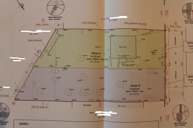 Terrain ,plat, CU, 535m², dans quartier très calme pavillonnaire.