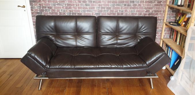 Canapé convertible 3 places capitonné Maisons du Monde