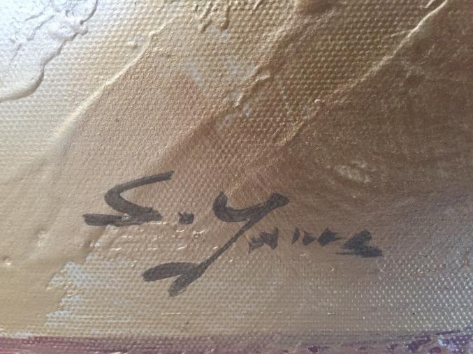 Toiles peintes à la main.