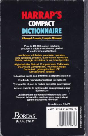 572  Allemand  Français  ou Français Allemand  4 livres