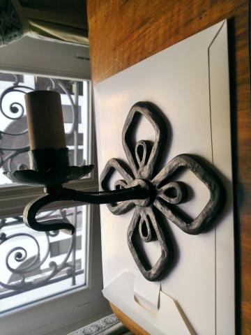 2 appliques Art Deco en fer forgé