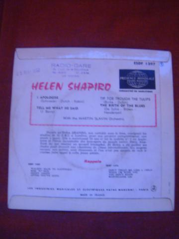 Disque vinyl 45 tours 4 titres "I apologize" d' Helen SHAPIRO