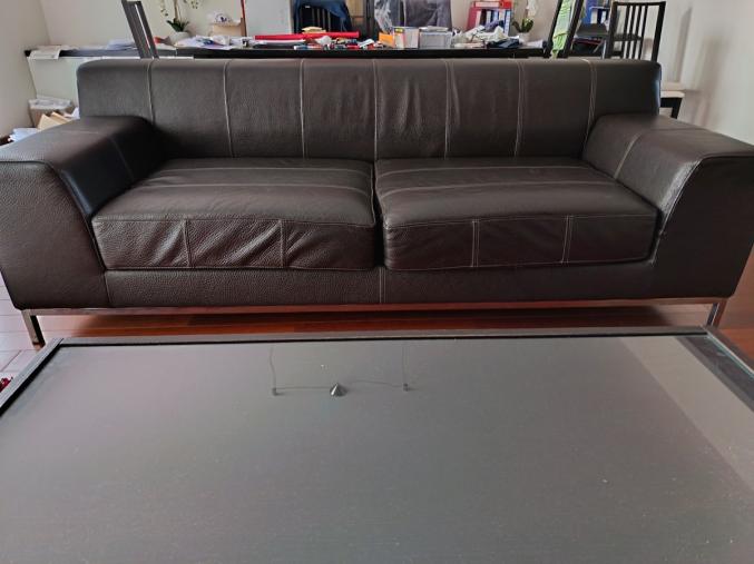 Canape Cuir Marron 3 places