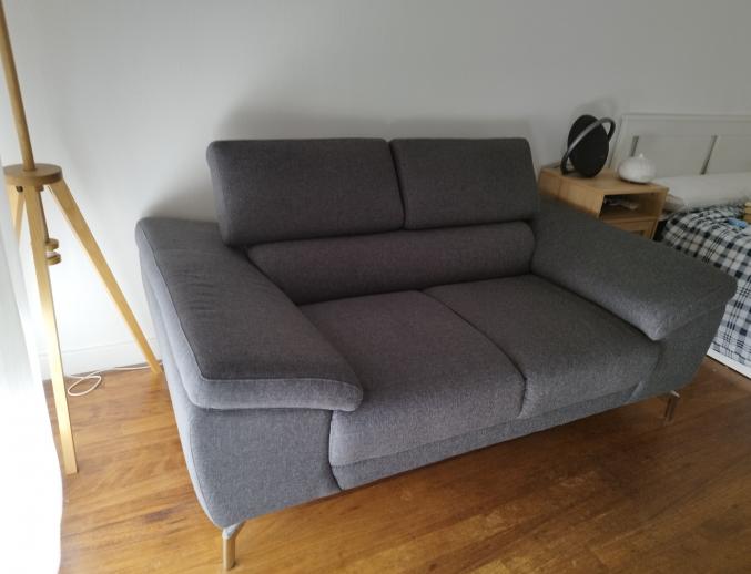 Canapé 2/3 places en tissu Gris