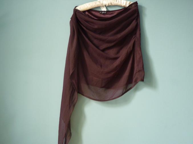 Jupe femme 44 voile La Halle violet TBE