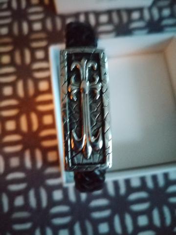 BRACELET EN CUIR tresse avec fermoir sécurité