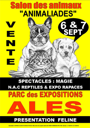 Salon chiot et animalier ales  6 et 7 septembre