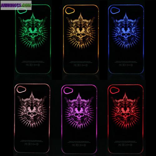 COQUE TÊTE DE MORT POUR IPHONE 4 & 4S A LED 