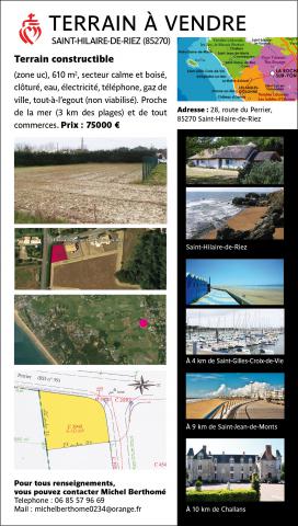 Terrain - 85270 Saint-Hilaire-de-Riez