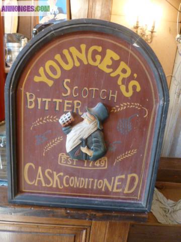 TABLEAU EN BOIS "YOUNGER'S  SCOTCH BITTER"
