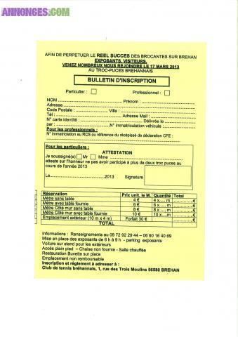 Vide Grenier Troc-Puces le dimanche 17 mars 2013