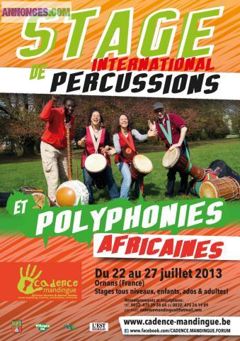 Stage djembé, douns, polyphonies africaines du 22 au 27 juillet!