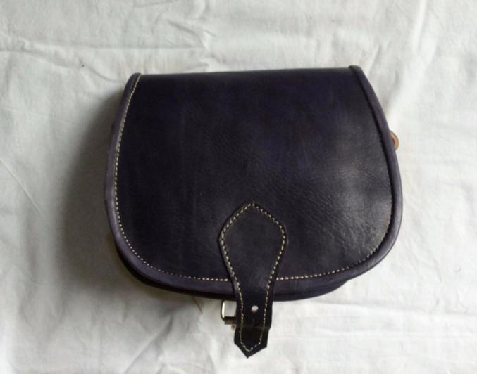Sac à main Besace Gibecière Épaule en Cuir bleue marine