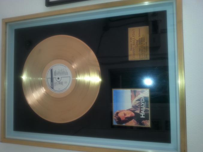 DISQUE D'OR "GANG" Johnny HALLYDAY doré à l'or fin