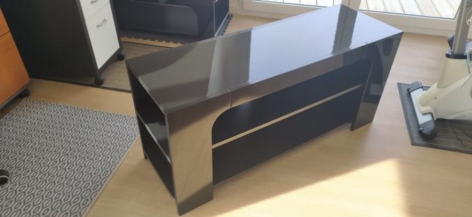 Table basse laquée noire et son meuble TV