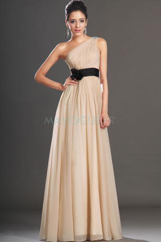 Robe De Soirée Au Drapée Fourreau Sans Manches -mavogue.fr