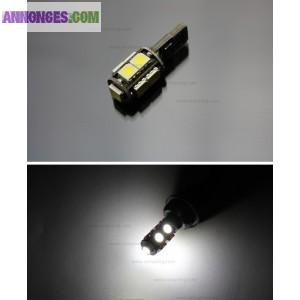 1 AMPOULE LED W5W 9 SMD ANTI-ERREUR BLANC
