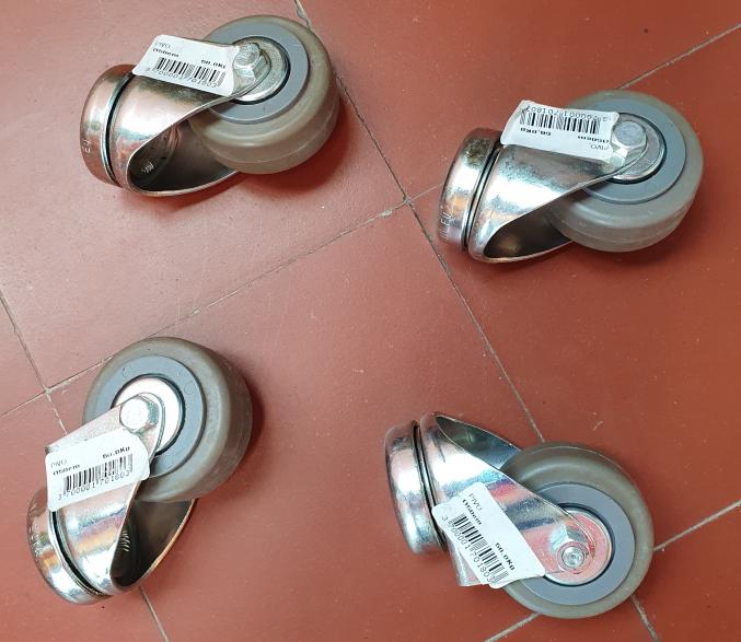 4 Roulettes pivotantes 200kg