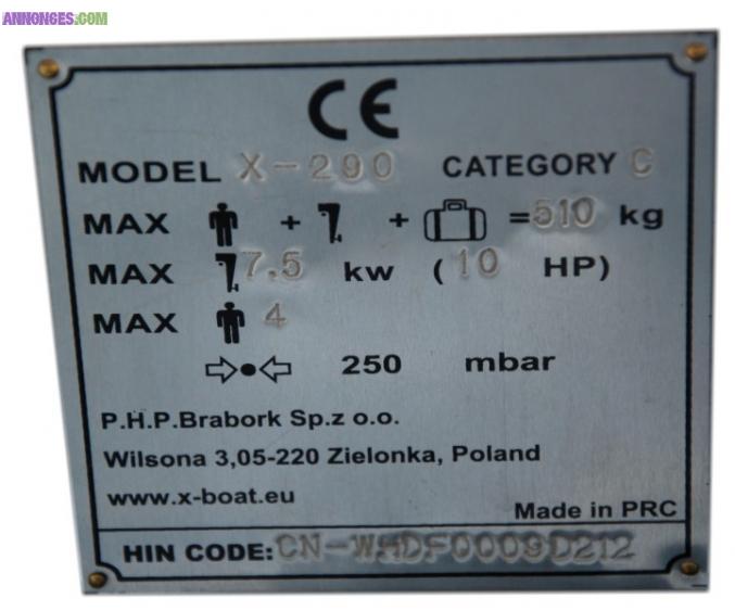 Bateau pneuamtique X290 X-BOAT neuf, aluminium