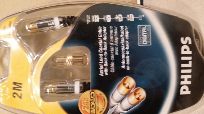 Philips - câble coaxial d'antenne avec adaptateur 2M