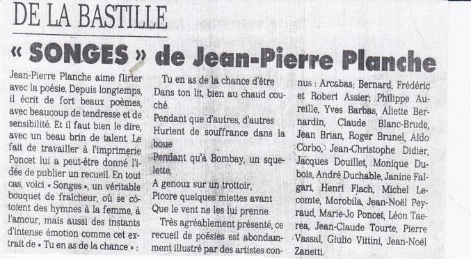 591 SONGES de Jean-Pierre PLANCHE  livre rare