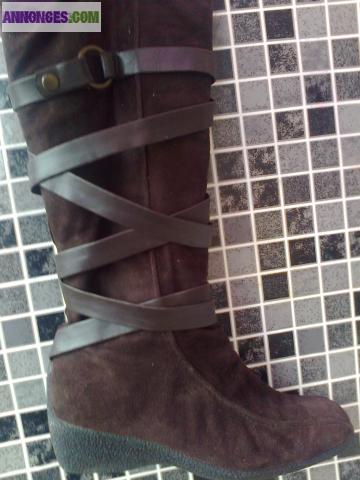 Bottes marron velour
