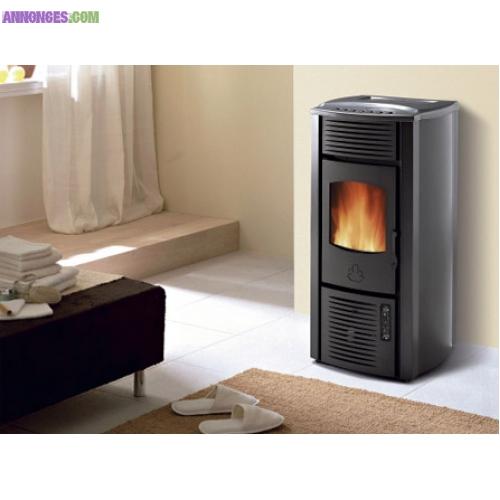 POÊLES À AIR CANALISABLE-GRANULÉS DE BOIS - MARYLIN ACCIAIO 12KW - KARMEK ONE