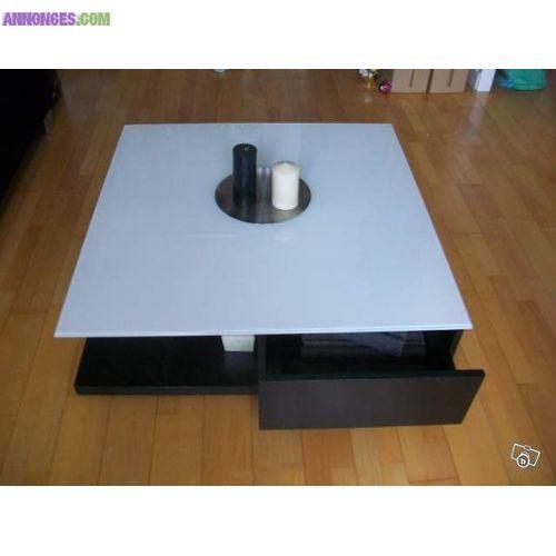 Table basse carrée noire & blanche