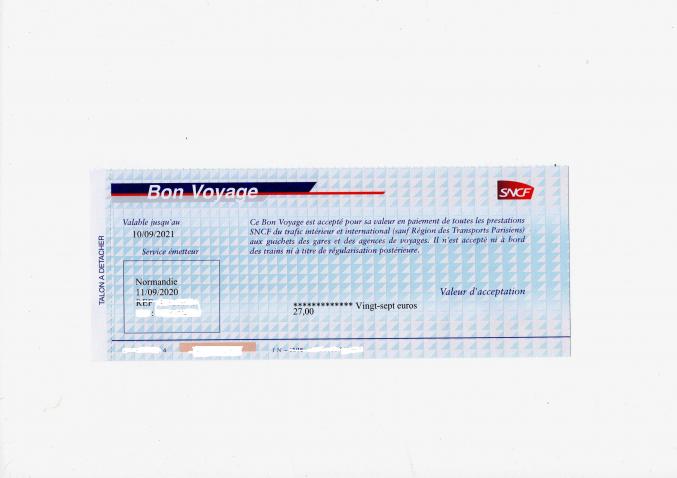 Bons voyages sncf  non nominatifs 