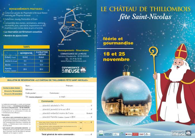 LE CHÂTEAU DE THILLOMBOIS FÊTE SAINT-NICOLAS DIMANCHE 18 ET 25 NOVEMBRE 2018