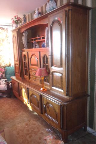 Living/Buffet/Vaisselier chêne massif rustique, campagne