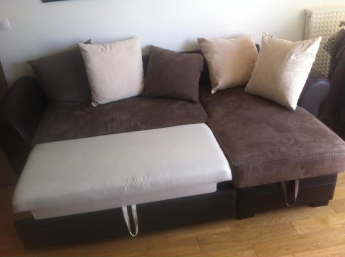 Canapé d'angle convertible en lit deux places