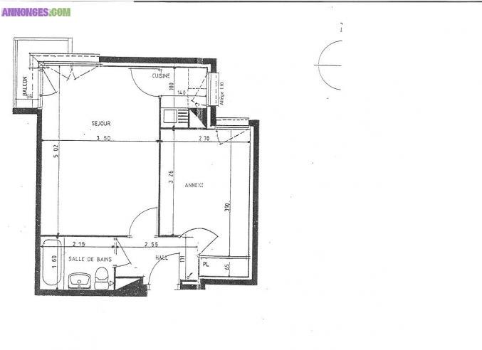 Appartement T1bis  38m2  Rennes Sud-Est