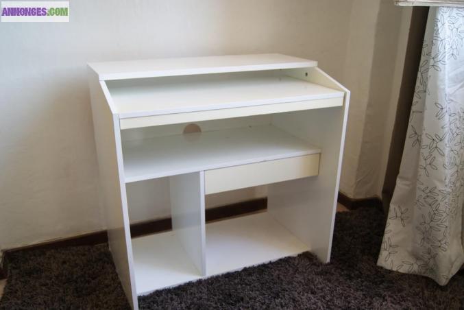 URGENT déménagement - meuble bureau blanc laqué