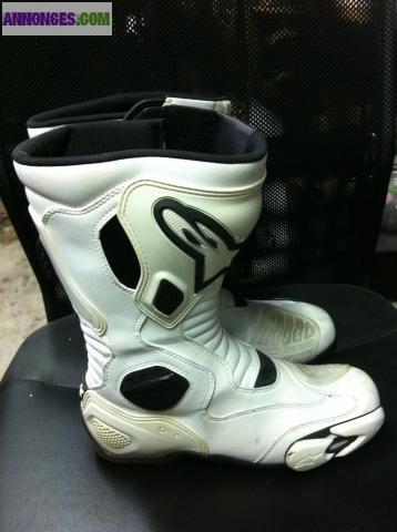 Botte de moto alpinestar SMX plus balnc